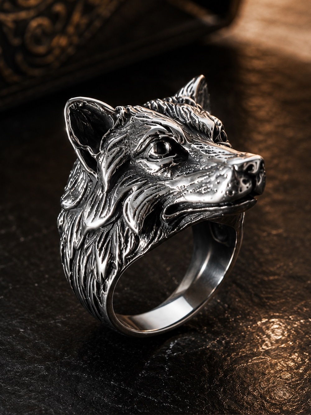 Wolf Head Ring | Stainless Steel | Bold Animal Statement Ring | Unisex